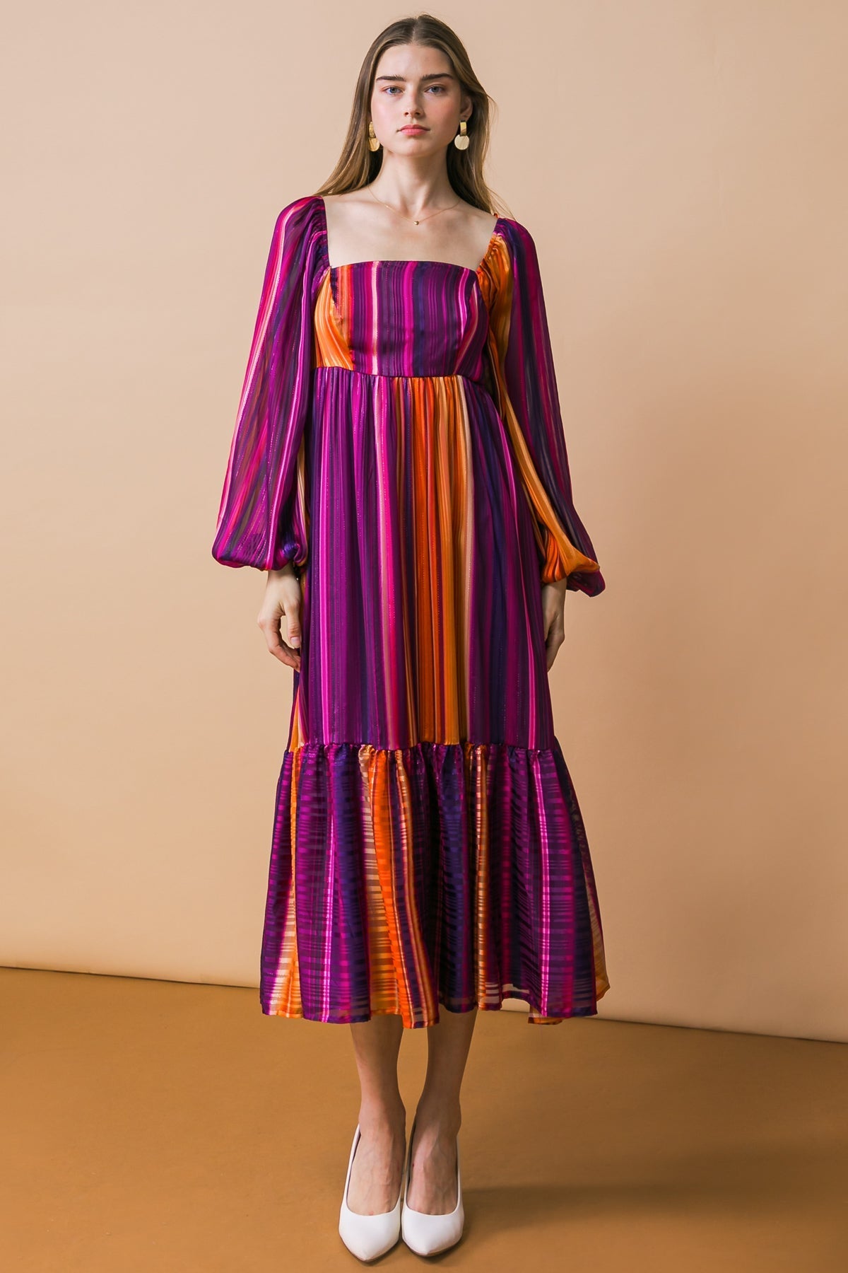 EVERYTHING YOU NEEDED WOVEN MIDI DRESS Flying Tomato